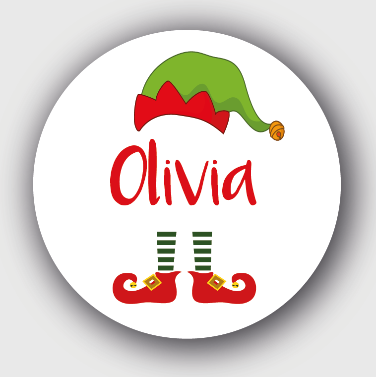 24 Personalised Christmas Stickers Elf